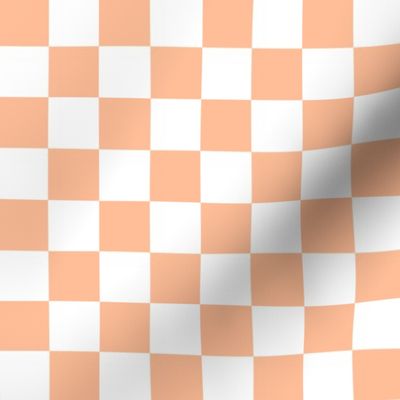 1” Peach Fuzz and White Checkers