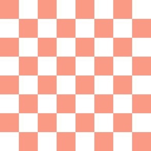 1” Peach Pink and White Checkers