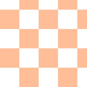 Jumbo 4” Peach Fuzz and White Checkers (6” Wallpaper)