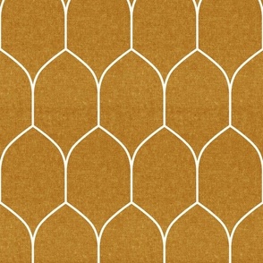 Art Deco Scallops - mustard - LAD23