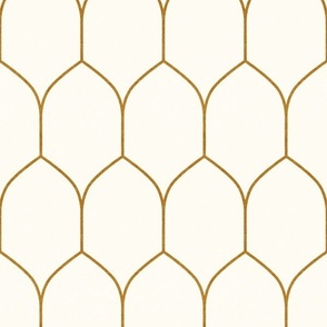 Art Deco Scallops - gold/cream - LAD23