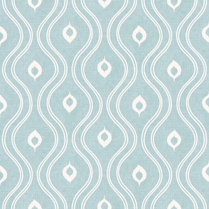 Tranquil Leaf Wave, eggshell blue (Medium)