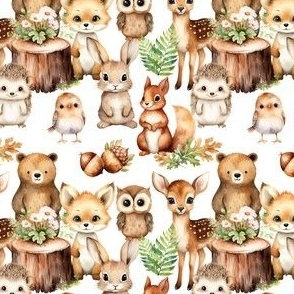 Woodland Forest Animals Baby Nursery Smaller Size