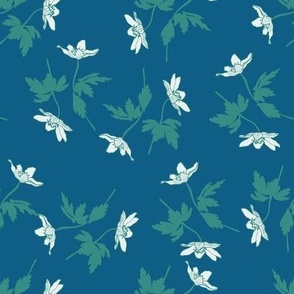  Wood Anemones in Cerulean  Blue- (Available in other scales) - Bluebell Woods Collection