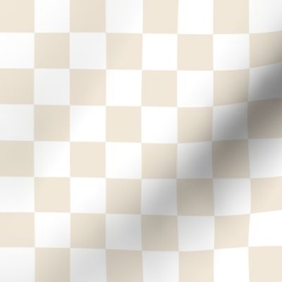 1” Pristine Ecru and White Checkers