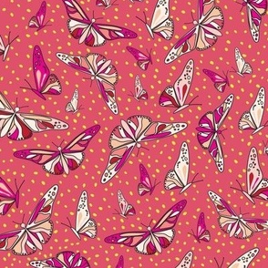 M-WINGED LOVELY_2A--butterfly-polka dot-red-pink-hot pink-bugs-scattered-nursery