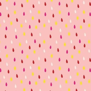 M-AND THEN THE RAIN_9A--raindrops-polka dot-teardrop-pink-raining-hot pink-pink-yellow-cute-scattered-bright-