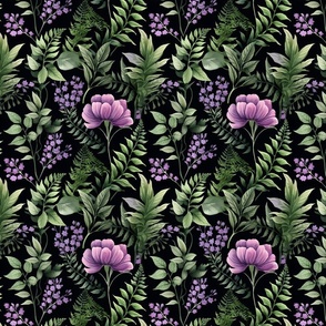 Purple Dreams Floral Pattern 