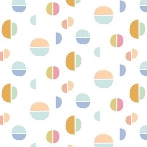 Geometric Polka Dots on white - Small 