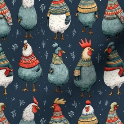 chickens in jumpers