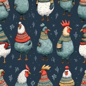 chickens in jumpers