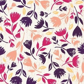 M-WILD AND FREE_3B--floral-botanical-cute-bright-flowers-bedding-home decor-cot-light pink-purple-peach