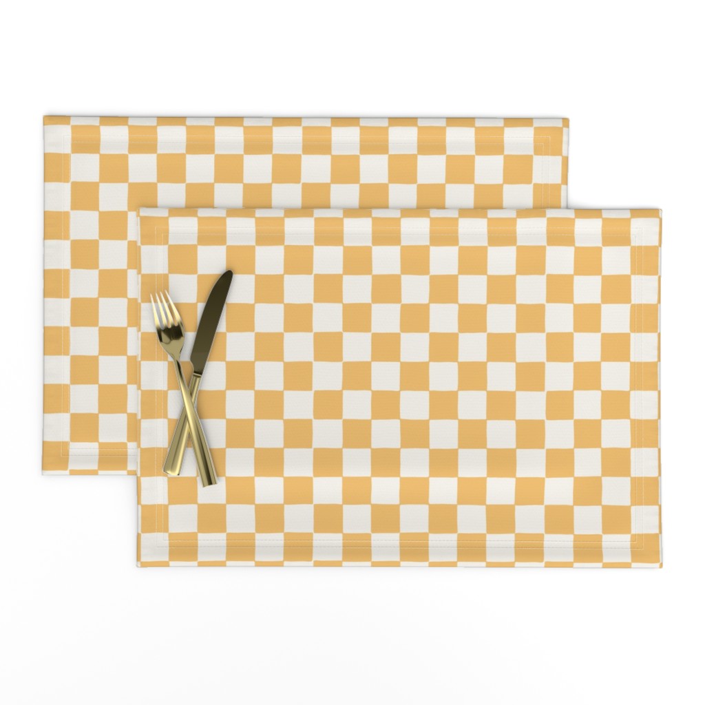 Checker Checkerboard in Buff yellow - SMALL