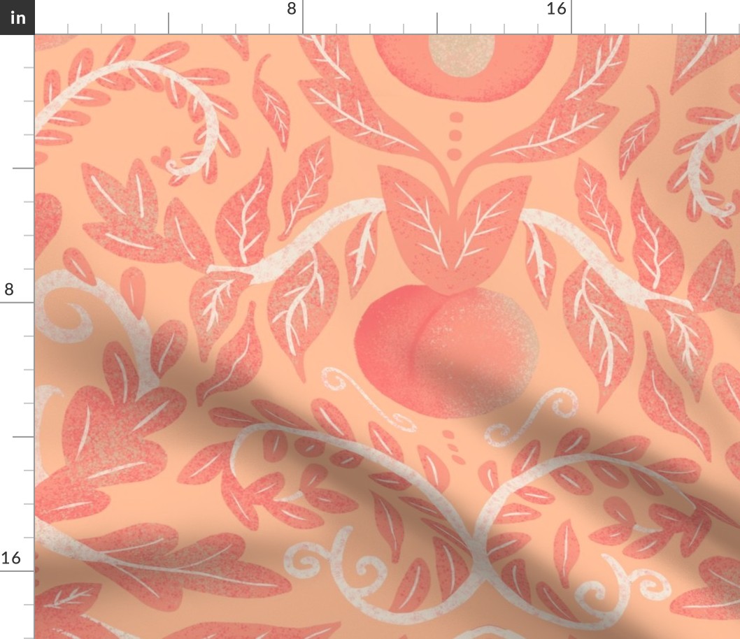 Jumbo Peach Fuzz Juicy Peach Damask