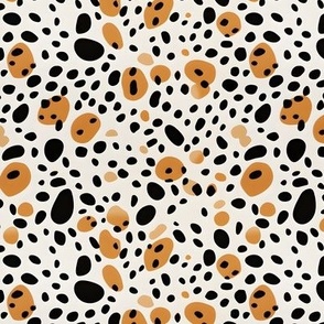 Orange, Ivory & Black Abstract Dots - small