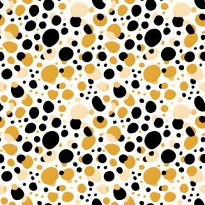 Yellow, Ivory & Black Abstract Dots - medium
