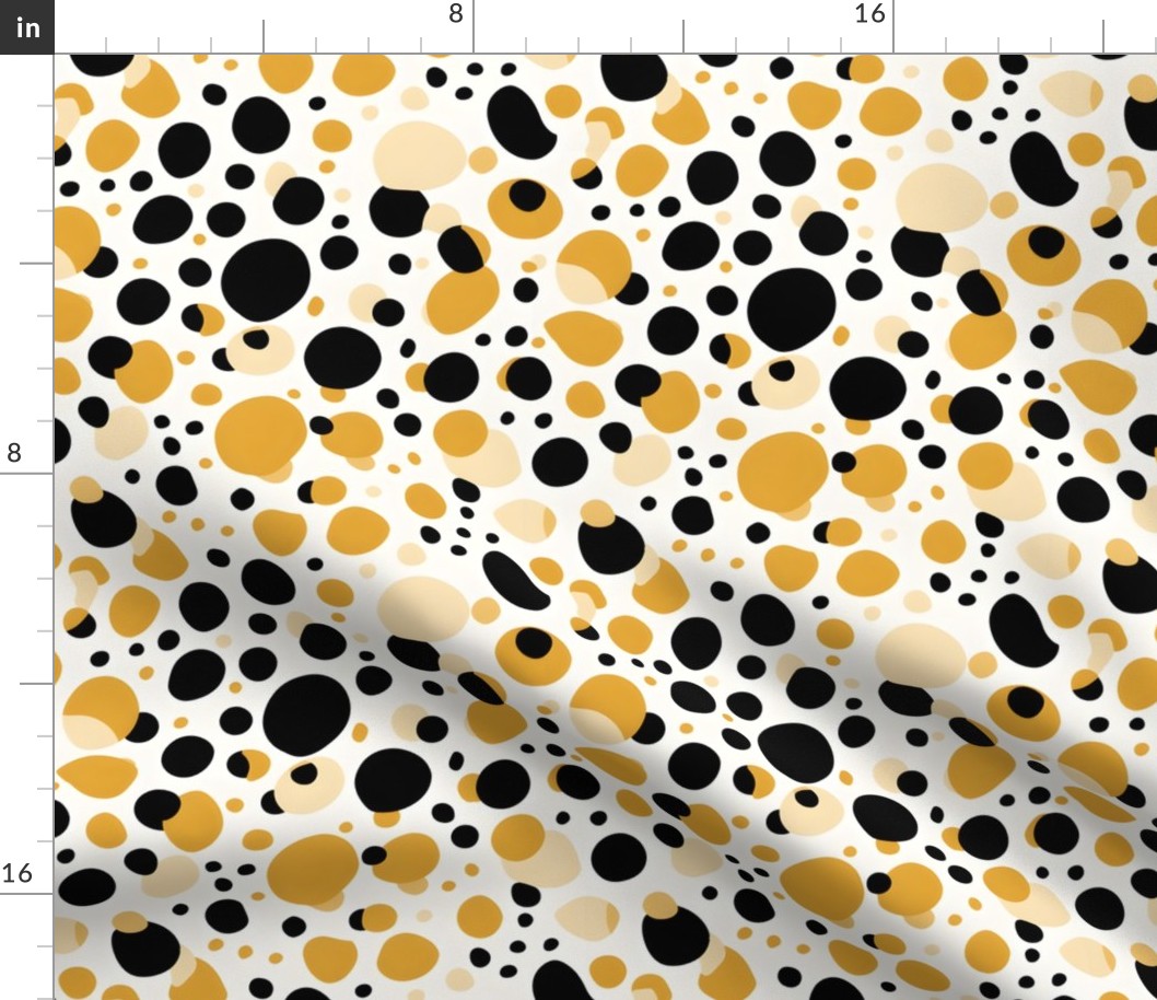 Yellow, Ivory & Black Abstract Dots - medium