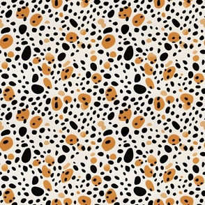Orange, Ivory & Black Abstract Dots - medium