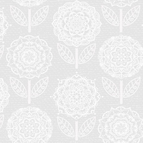 Mandala Blossoms-white