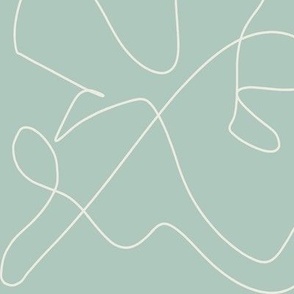 Squiggles on pale turquoise - Large 