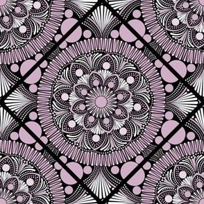 6” Intangible Pink Lavender Dot Mandala Geo Tile - Small