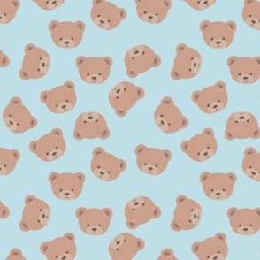 Bears on Baby Blue, Teddy Bears, Bear Fabric, Nursery Fabric, Nursery, Baby, Vintage Bear, Baby Shower, Brown Bear, Teddy