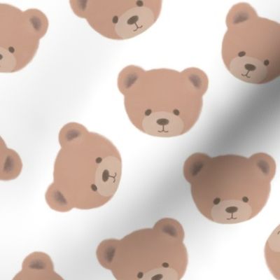 Bears on White, Teddy Bears, Bear Fabric, Nursery Fabric, Nursery, Baby, Vintage Bear, Baby Shower, Brown Bear, Teddy