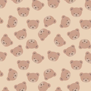 Bears on Warm Vanilla, Teddy Bears, Bear Fabric, Nursery Fabric, Nursery, Baby, Vintage Bear, Baby Shower, Brown Bear, Teddy