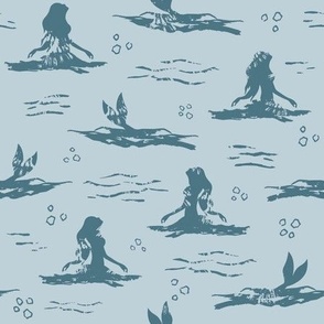 Mermaids Up For Air - Powder Blue