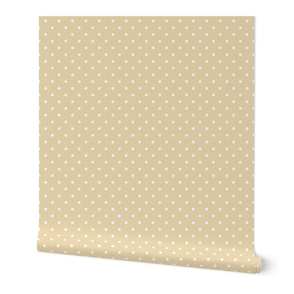 Polka Dotties // White on Biscuit (Small Scale)