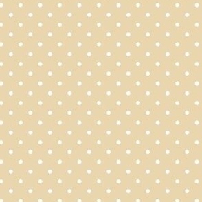 Polka Dotties // White on Biscuit (Small Scale)