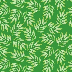 Tossed Green leaves / palm leaves / jungle leaves / 