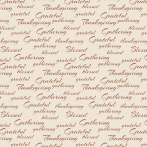 Thanksgiving Text-orange on beige-medium scale