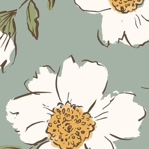 Sweet Peonies in sage Jumbo