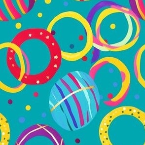 Colorful rings on Aqua Background by kedoki