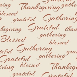 Thanksgiving Text-orange on beige-large scale