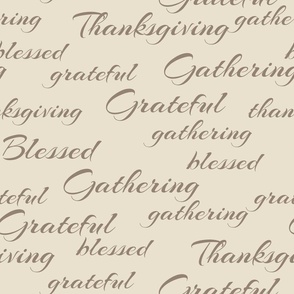 Thanksgiving Text-green on beige-large scale