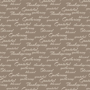 Thanksgiving Text-cream on green-medium scale