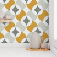 Minimalist Scandinavian Circle Design Large - minimalist, grey, yellow, white, texture, sophisticated, elegant, modern, feature wall, bold print, wallpaper, home decor, accent design 