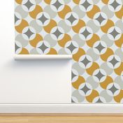 Minimalist Scandinavian Circle Design Large - minimalist, grey, yellow, white, texture, sophisticated, elegant, modern, feature wall, bold print, wallpaper, home decor, accent design 