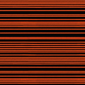 12x12 rough horizontal stripes randomly spaced lines- poppy on black