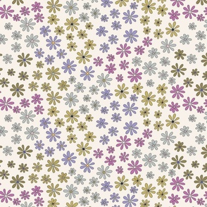 Retro daisy's in voilet hues large