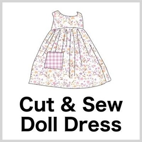   Cut & Sew Dress ( Tiny Flowers in Pink Lavender Orange) on FAT QUARTER for Forever Virginia Dolls and other 1/8, 1/6 and 1/5 scale child dolls // little small scale tiny mini micro doll