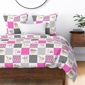 Safari/Zoo//Hot Pink - Wholecloth Cheater Quilt 