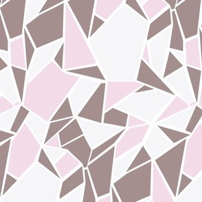 Abstract Geometric Shades of Light Pink- Medium Print