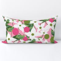 DOGWOOD BLOOMS AND BERRIES  - pink  LARGE