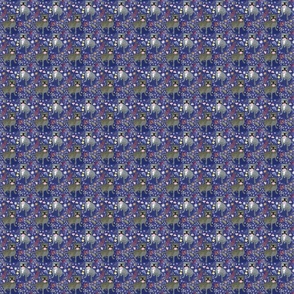 Staffy Australiana fabric dark blue small