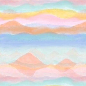 Serene Misty Mountains - Pastel 
