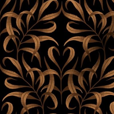 Curled Leaves - Brown / Black