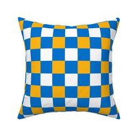 Medium Scale Team Spirit Football Checkerboard in Los Angeles Chargers Colors Powder Blue and Yellow Gold